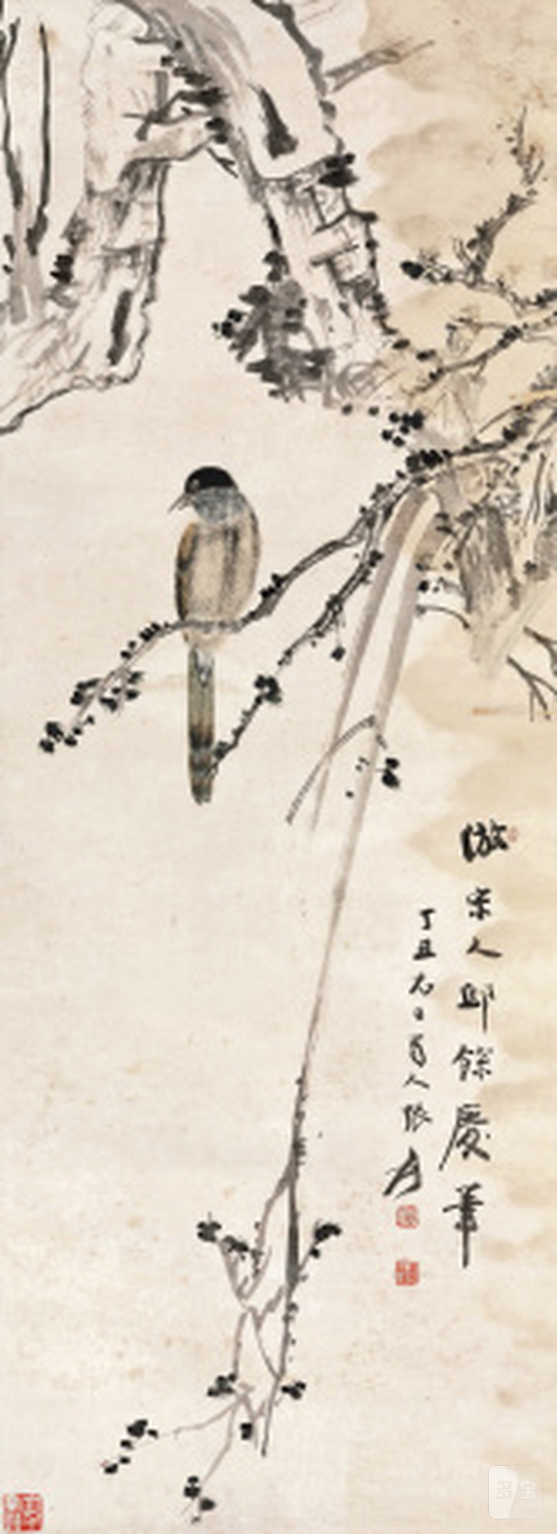张大千 1899-1983 仿宋人邱余庆笔花鸟